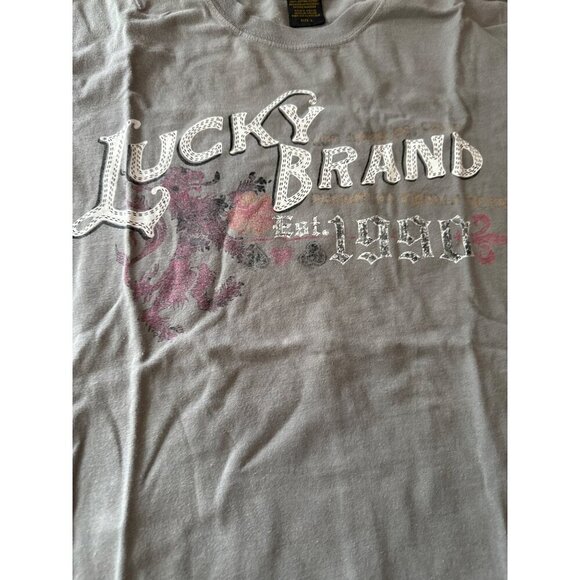 Lucky Brand Classic Fit Gray Graphic T-Shirt Mens Size L 100% Cotton - Picture 3 of 4